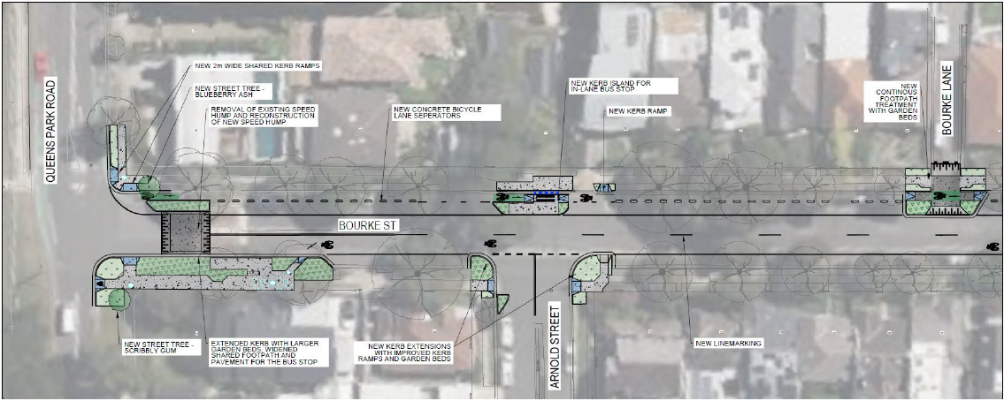 Bourke St Upgrades work areas map 1 of 3